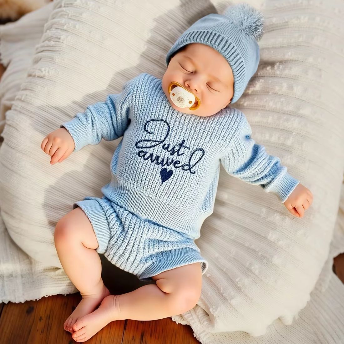 Embroidery World - 3pcs Set Knitted Newborn Boy Girl