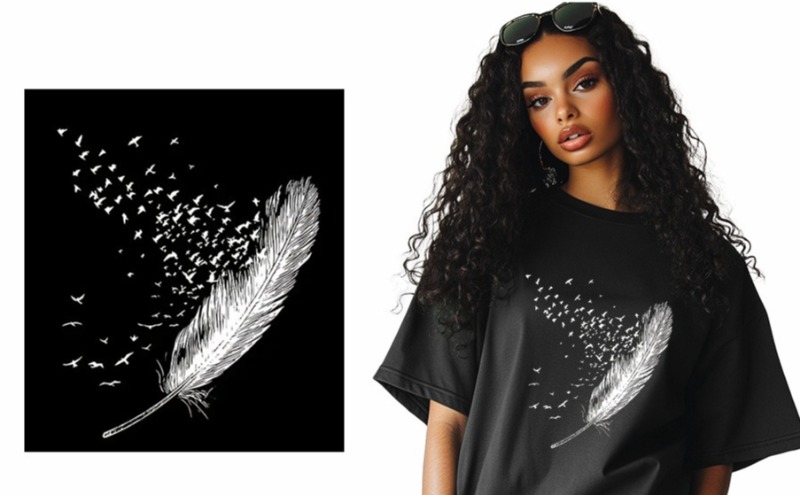 Embroidery Patch - Colorful Feather Bohemian Iron On Heat