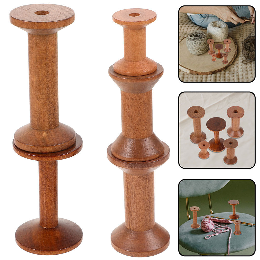 Embroidery Yarns - 7Pcs Wooden Thread Spools Vintage Empty