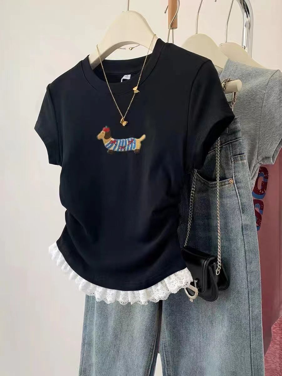 Slim Fit Short Sleeve T-Shirt  - đánh giá và giá Embroidery Moisturizer
