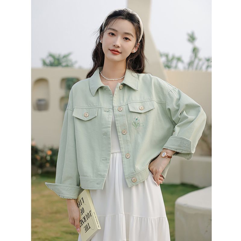 Fashion Pink Denim Jacket Wome - đánh giá và giá Embroidery Jacket Jeans