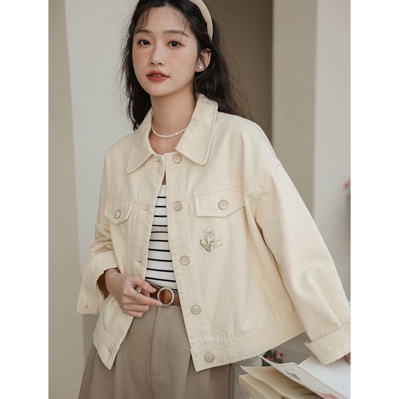 Fashion Pink Denim Jacket Wome - đánh giá và giá Embroidery Jacket Jeans