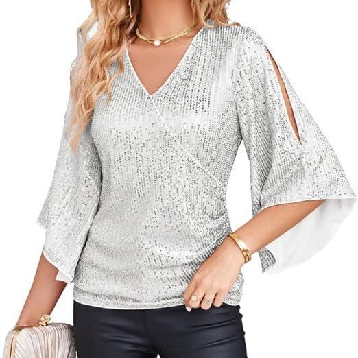Women's Elegant Long Sleeve Bl - đánh giá và giá Embroidery Effect