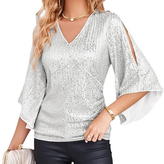 Women's Elegant Long Sleeve Bl - đánh giá và giá Embroidery Effect