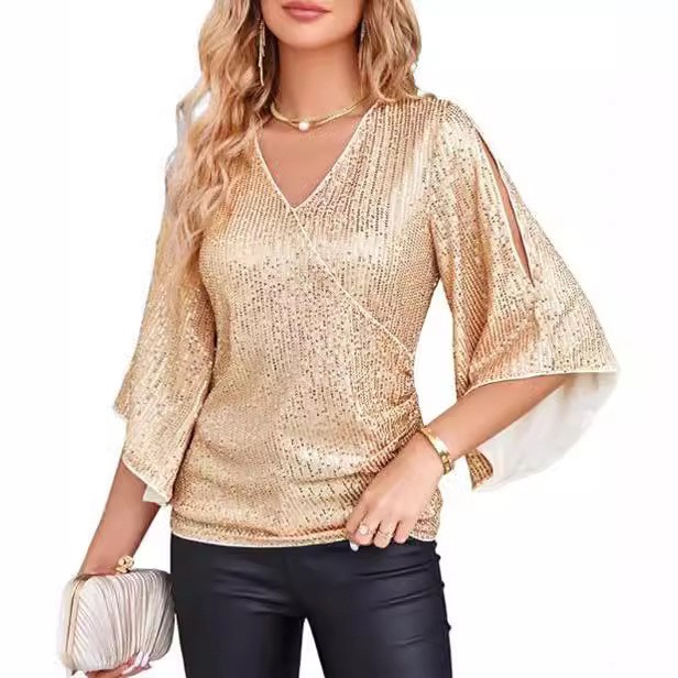 Women's Elegant Long Sleeve Bl - đánh giá và giá Embroidery Effect