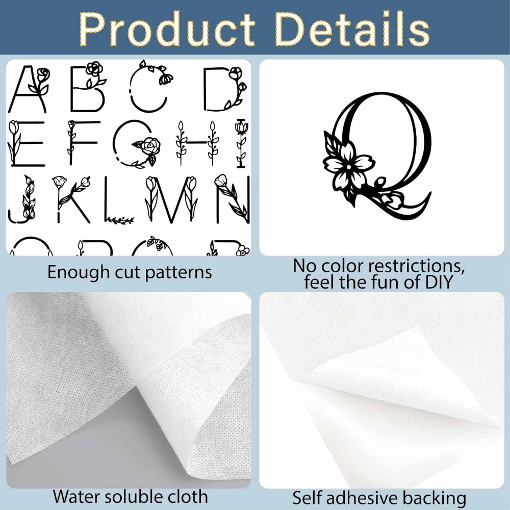 Letter A-Z Water Soluble Embro - đánh giá và giá Embroidery Kit