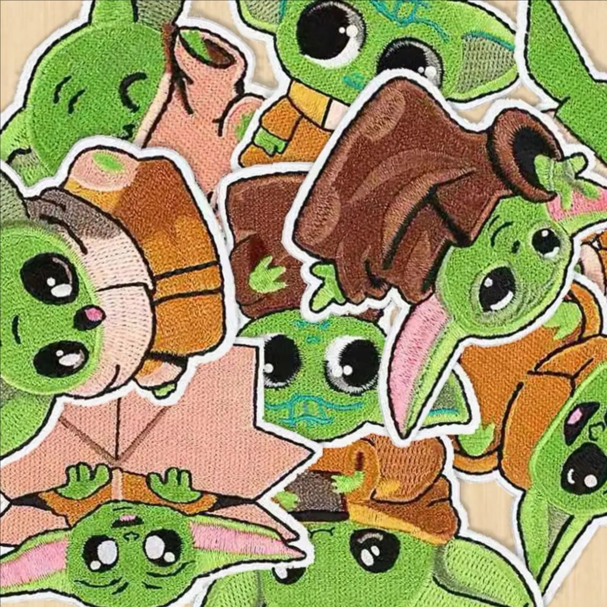 9Pcs/set Cartoon Yoda iron on  - đánh giá và giá Embroidery Jacket Jeans