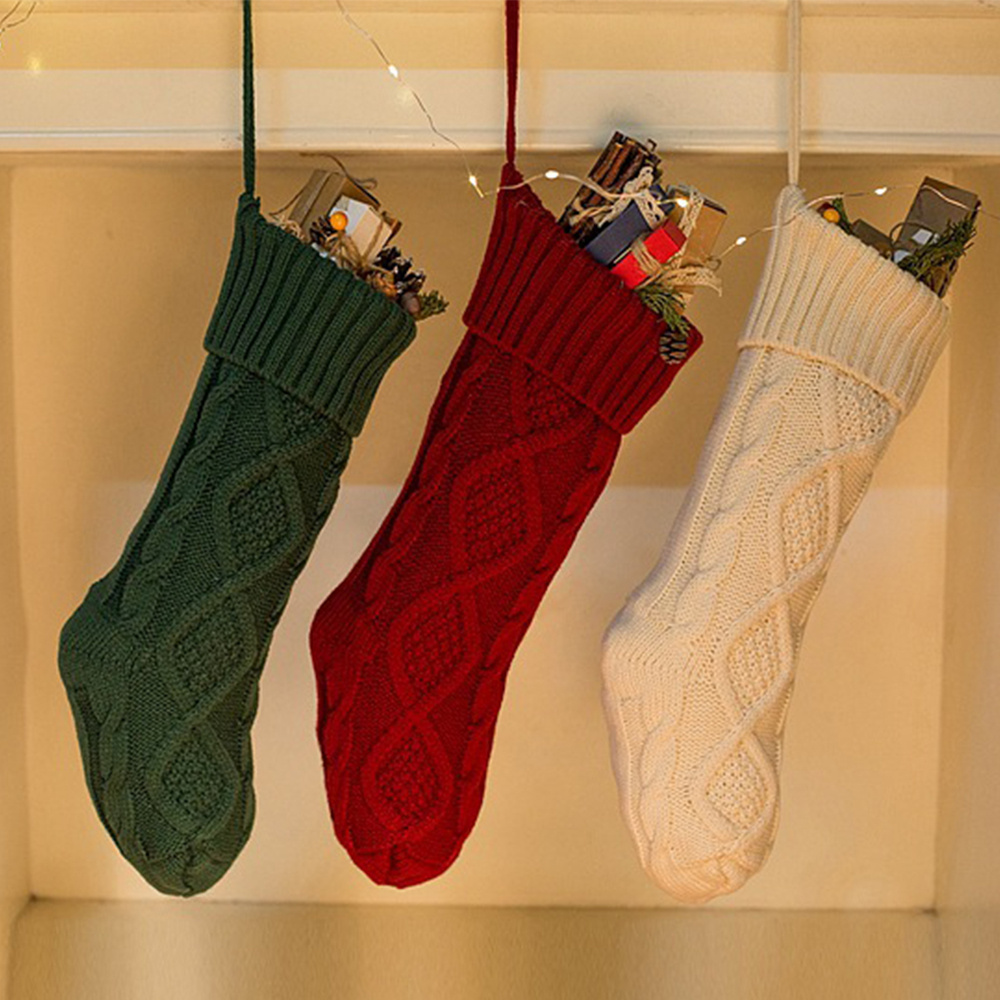 Knitted Christmas Stockings La - đánh giá và giá Embroidery Xmas Stocking