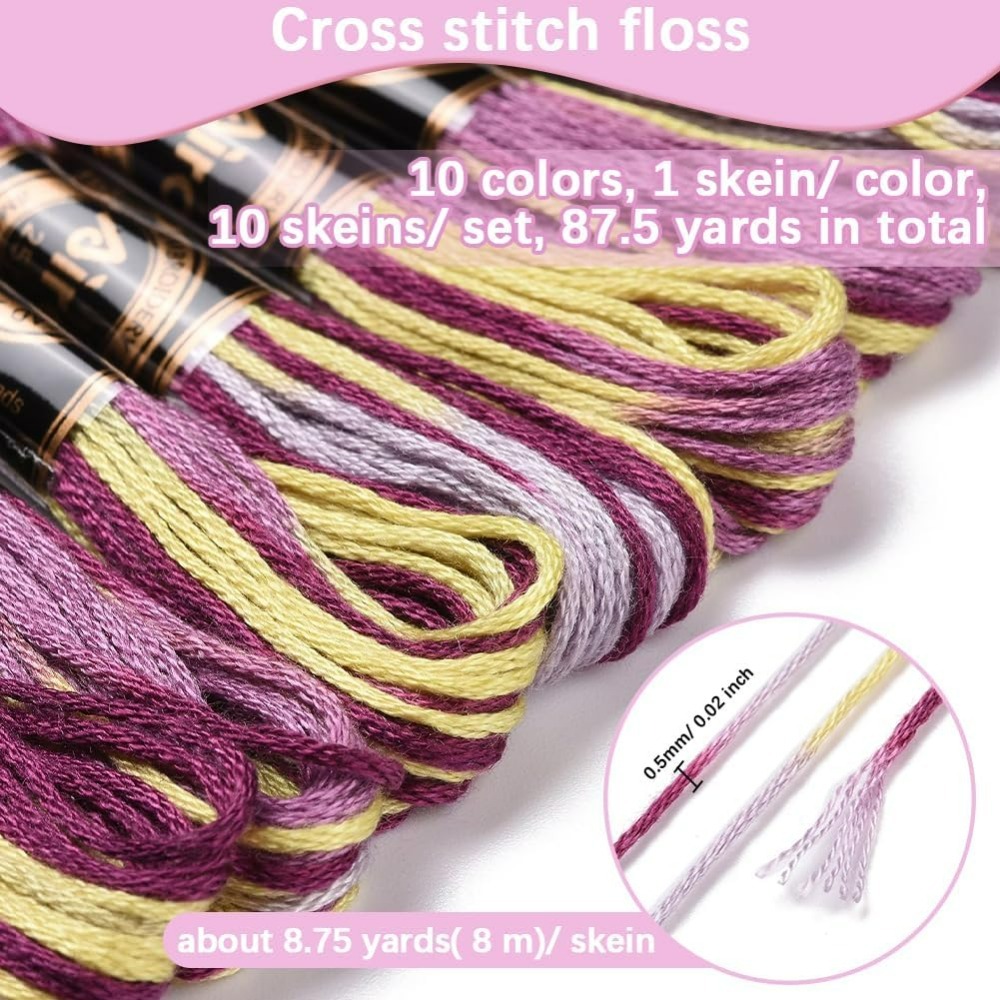 6 Strands Purple Variegated Em - đánh giá và giá Embroidery Kit