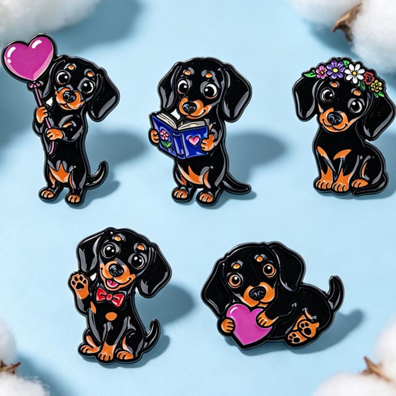 5pcs Cute Dachshund Enamel Pin - đánh giá và giá Embroidery Garment