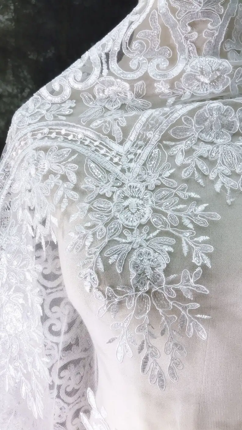 White Vintage Flower Embroider - đánh giá và giá Embroidery Veil