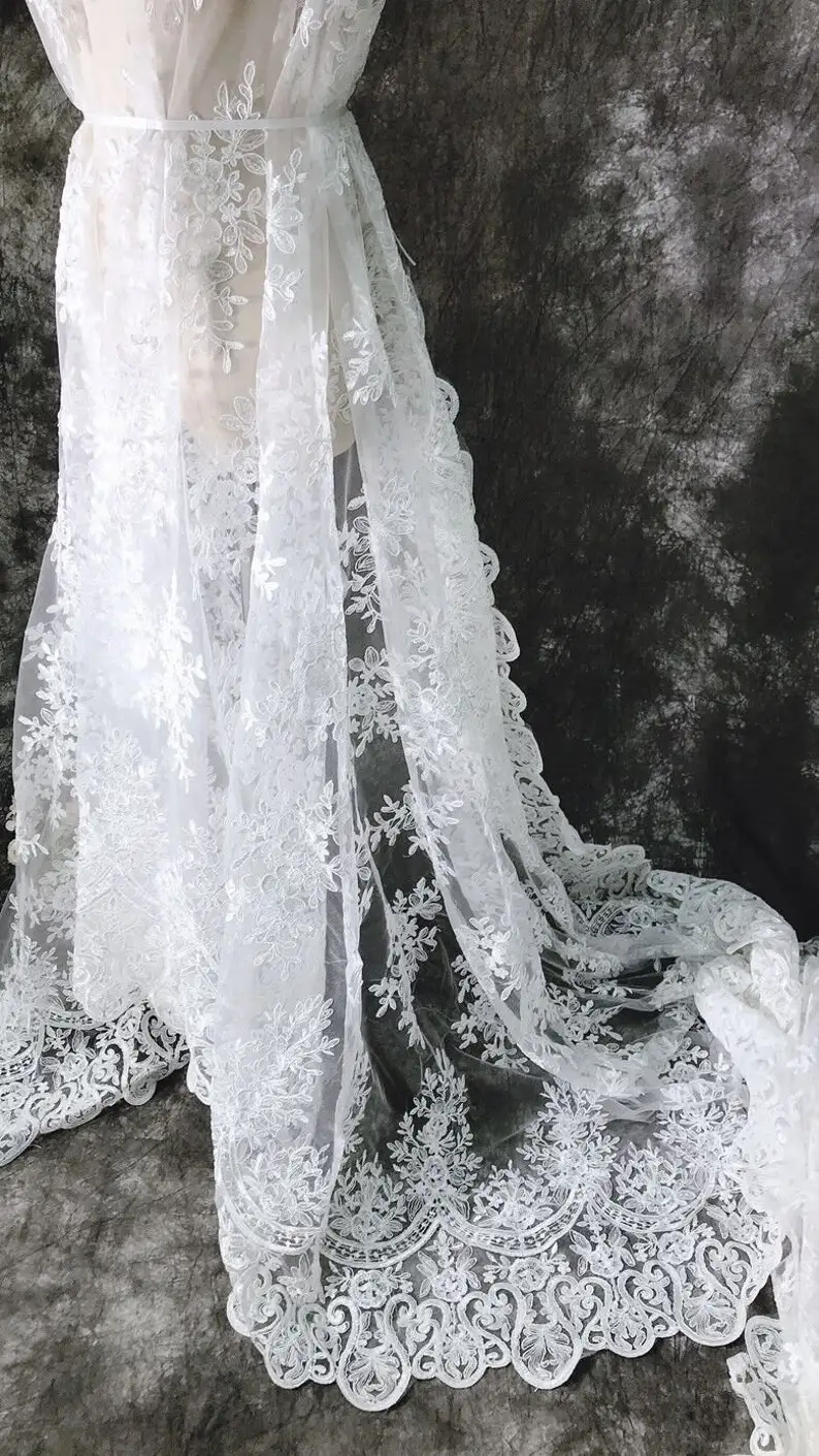 White Vintage Flower Embroider - đánh giá và giá Embroidery Veil