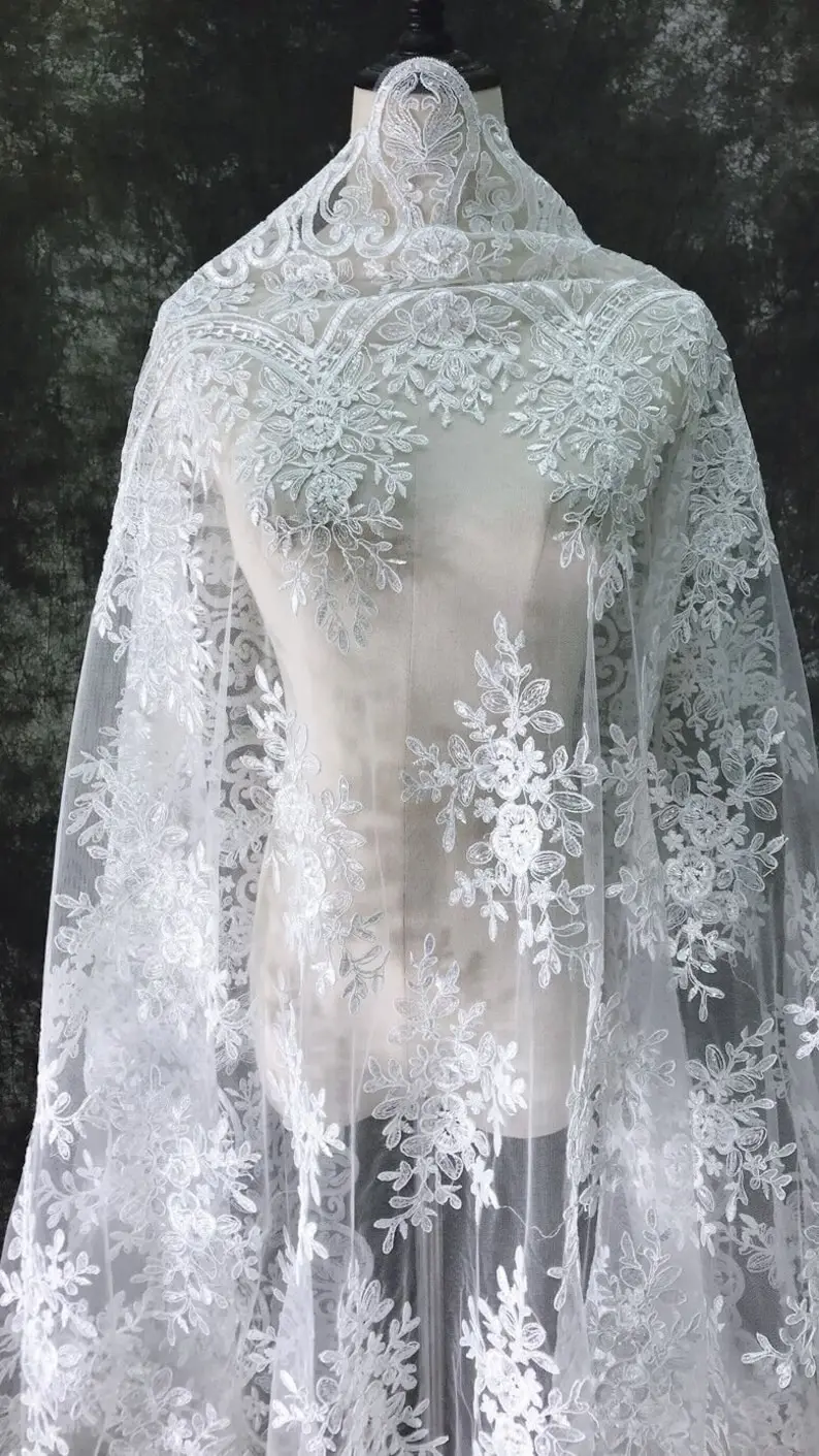 White Vintage Flower Embroider - đánh giá và giá Embroidery Veil