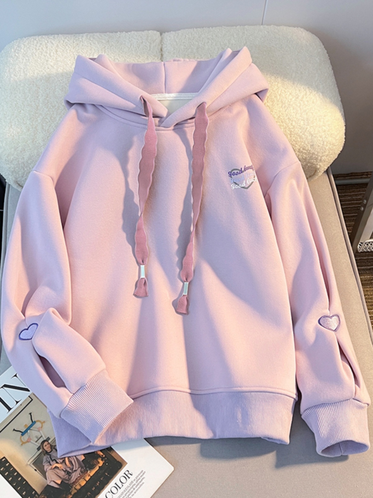 Thickened Hoodie Sweatshirt Gi - đánh giá và giá Embroidery Design Love