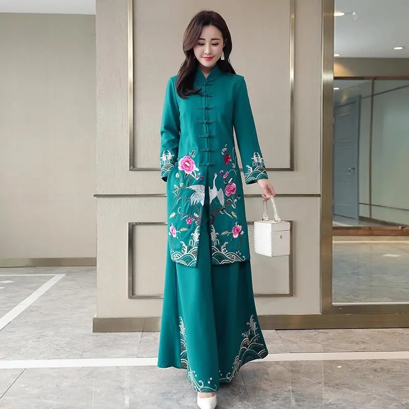 Long Ethnic Style Cheongsam Se - đánh giá và giá Embroidery Youtube