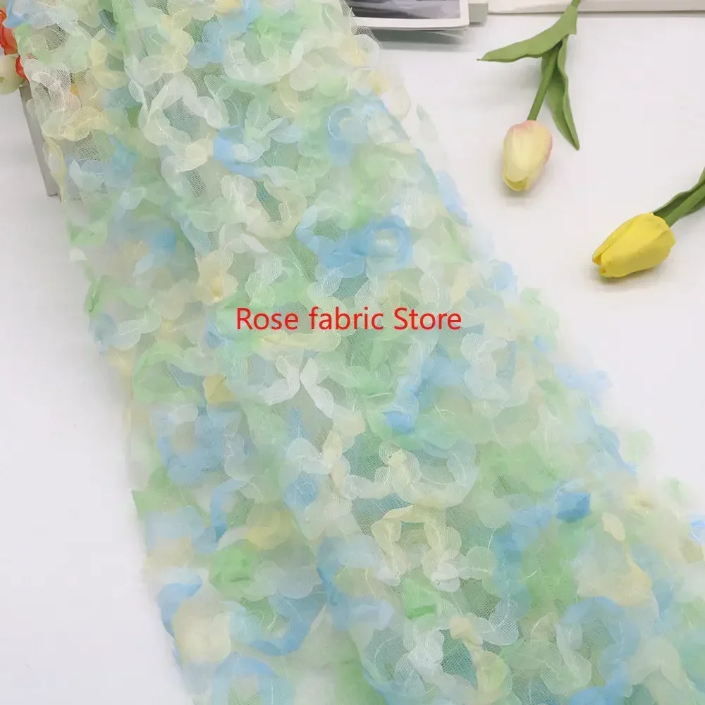 Gradient chiffon rose crochet  - đánh giá và giá Embroidery Veil