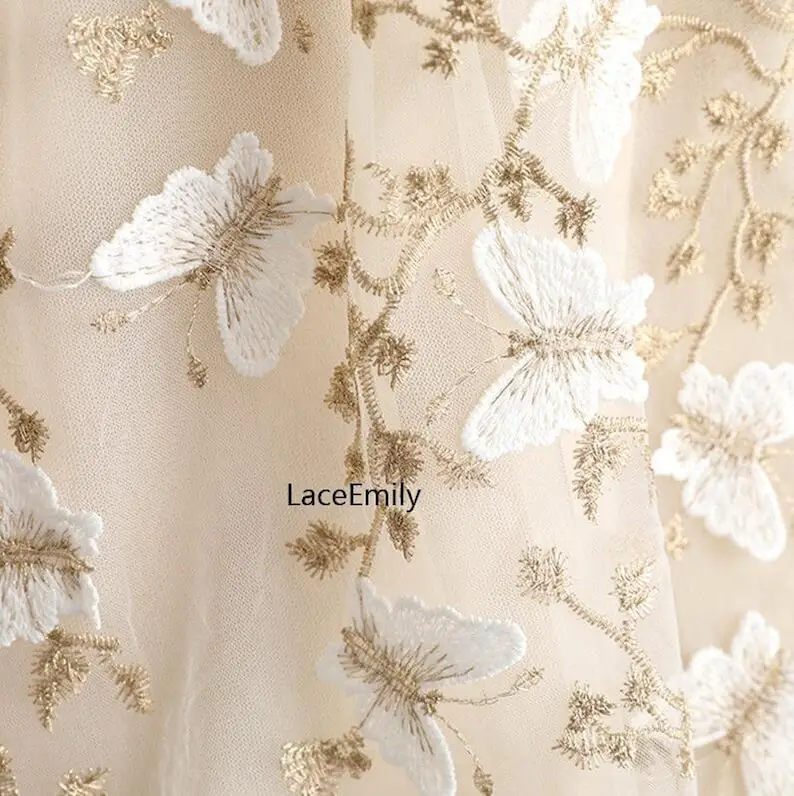 3D Butterfly Lace Fabric Butte - đánh giá và giá Embroidery Veil