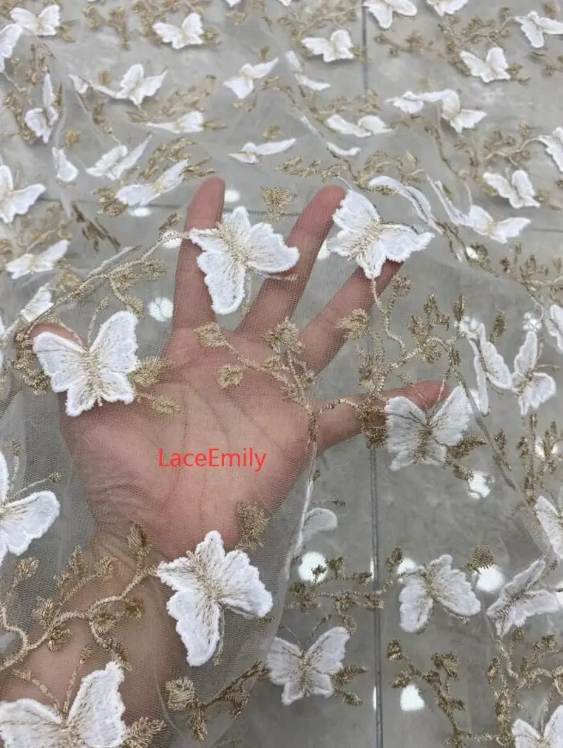3D Butterfly Lace Fabric Butte - đánh giá và giá Embroidery Veil