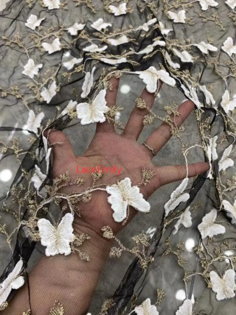 3D Butterfly Lace Fabric Butte - đánh giá và giá Embroidery Veil