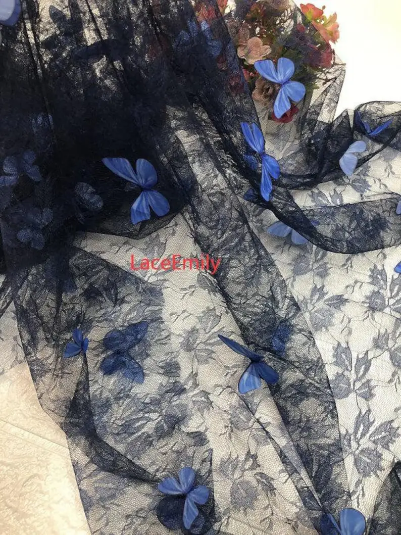 4 Colors 3D butterfly embroide - đánh giá và giá Embroidery Veil