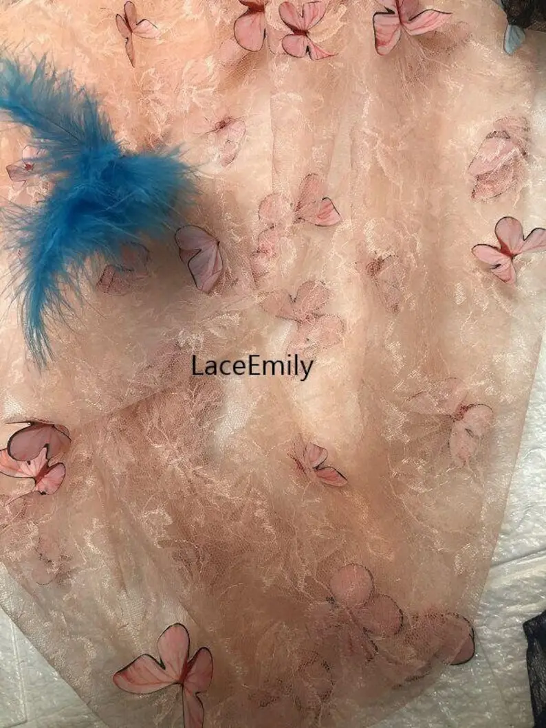 4 Colors 3D butterfly embroide - đánh giá và giá Embroidery Veil