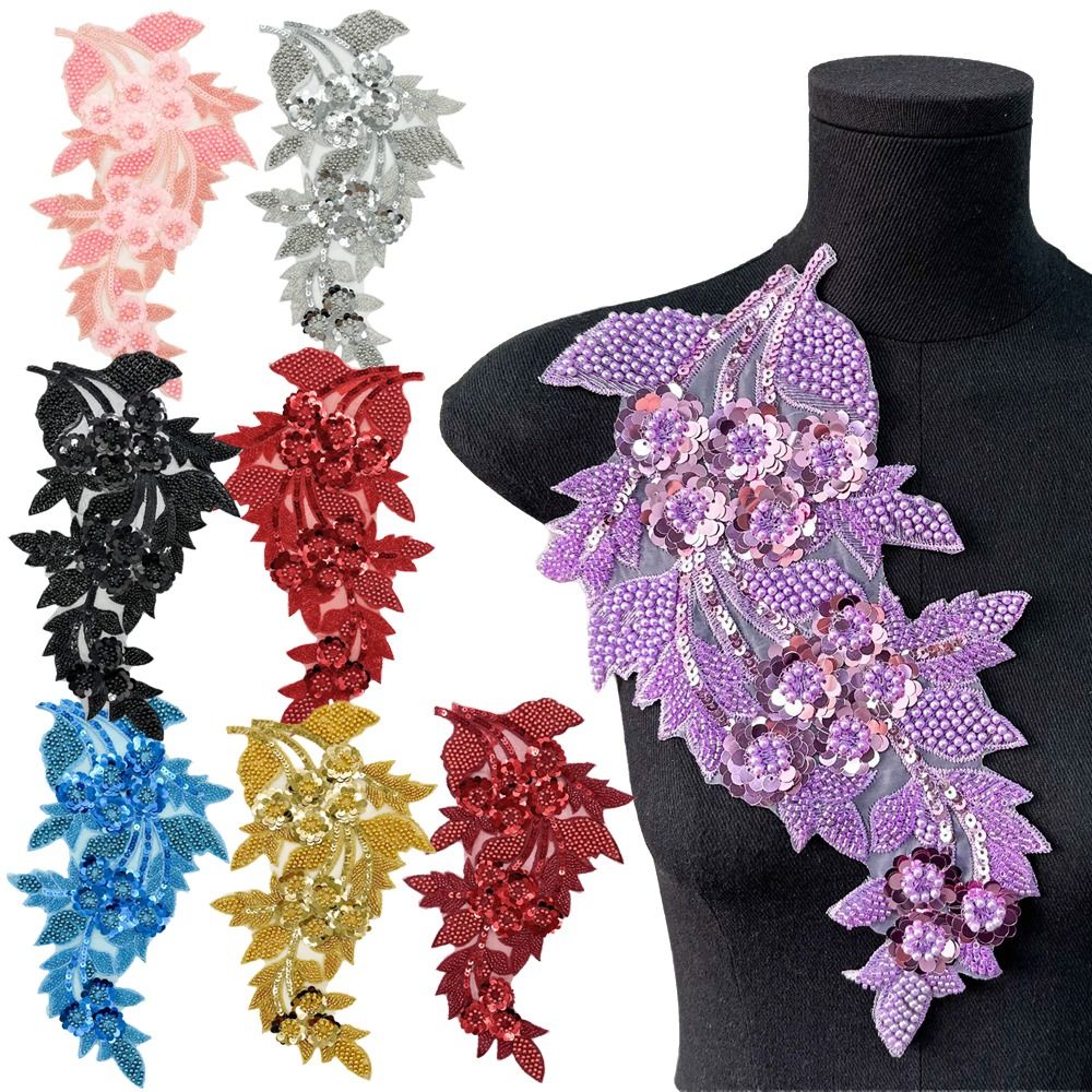 Fashion 3D Sequin Flower Patch - đánh giá và giá Embroidery Patch