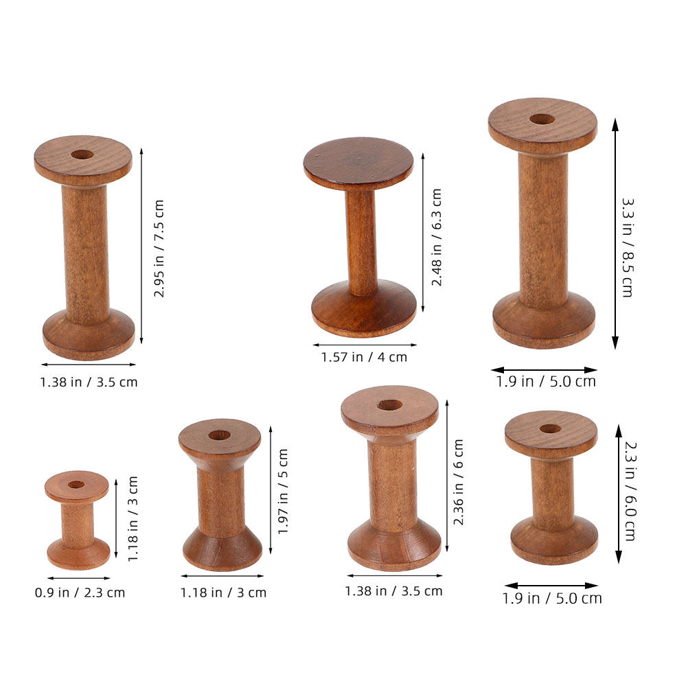 7Pcs Wooden Thread Spools Vint - đánh giá và giá Embroidery Yarns