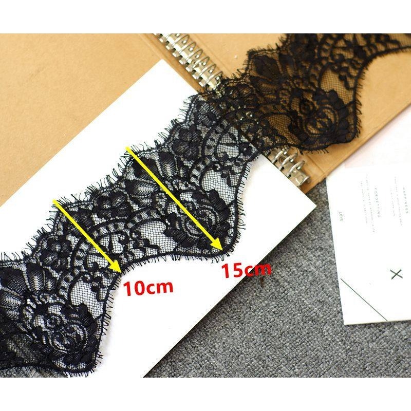 15CM Wide, New Wave Edge Bone  - đánh giá và giá Embroidery Veil