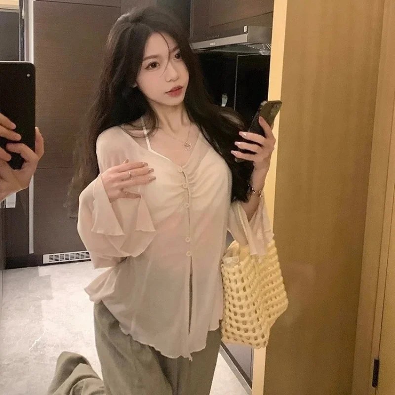 Sheer Flare Sleeve Blouse - Y2 - đánh giá và giá Embroidery A