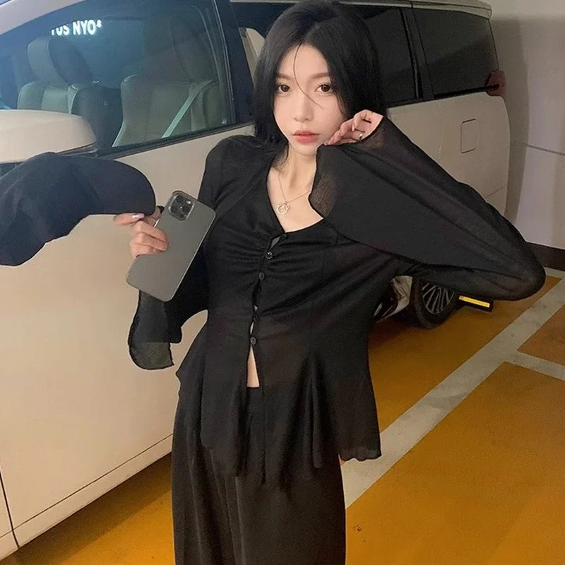 Sheer Flare Sleeve Blouse - Y2 - đánh giá và giá Embroidery A