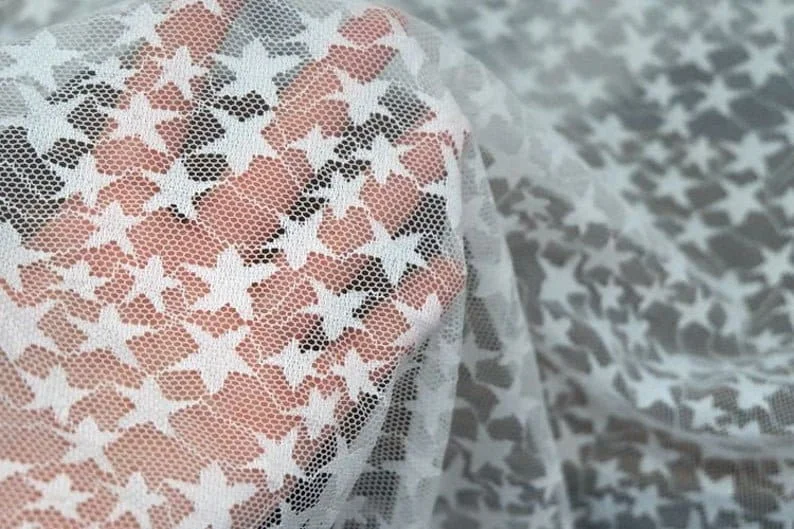 Black White Soft Star Embroide - đánh giá và giá Embroidery Veil