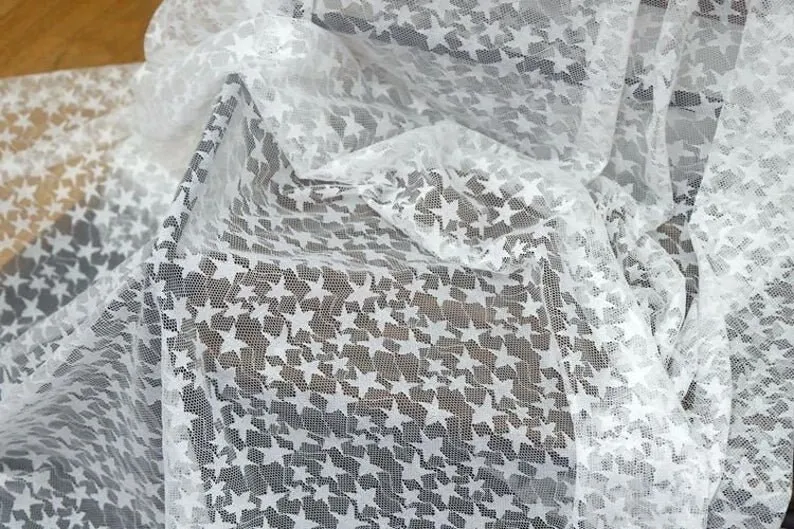 Black White Soft Star Embroide - đánh giá và giá Embroidery Veil