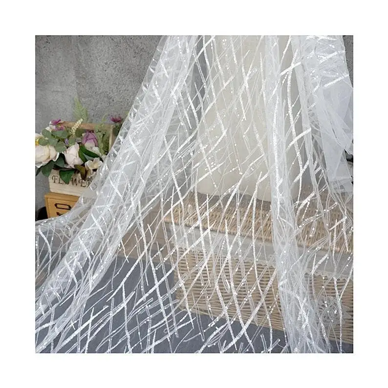 Heavy Sequins Lace fabric Flow - đánh giá và giá Embroidery Veil