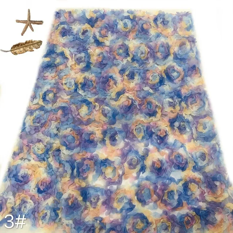 3d chiffon rose flower lace fa - đánh giá và giá Embroidery Veil
