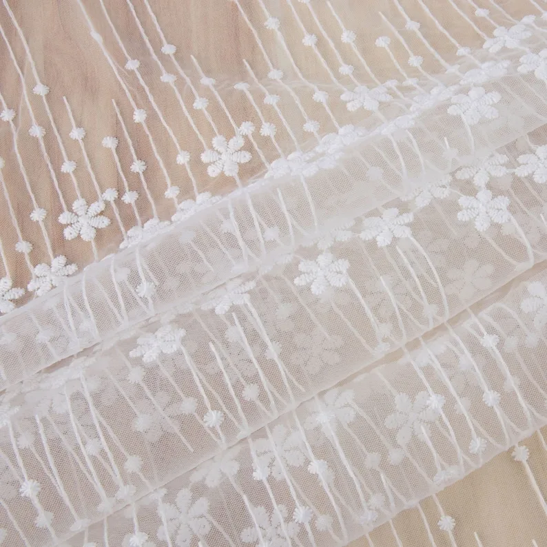1 yard flower embroidery Lace  - đánh giá và giá Embroidery Veil