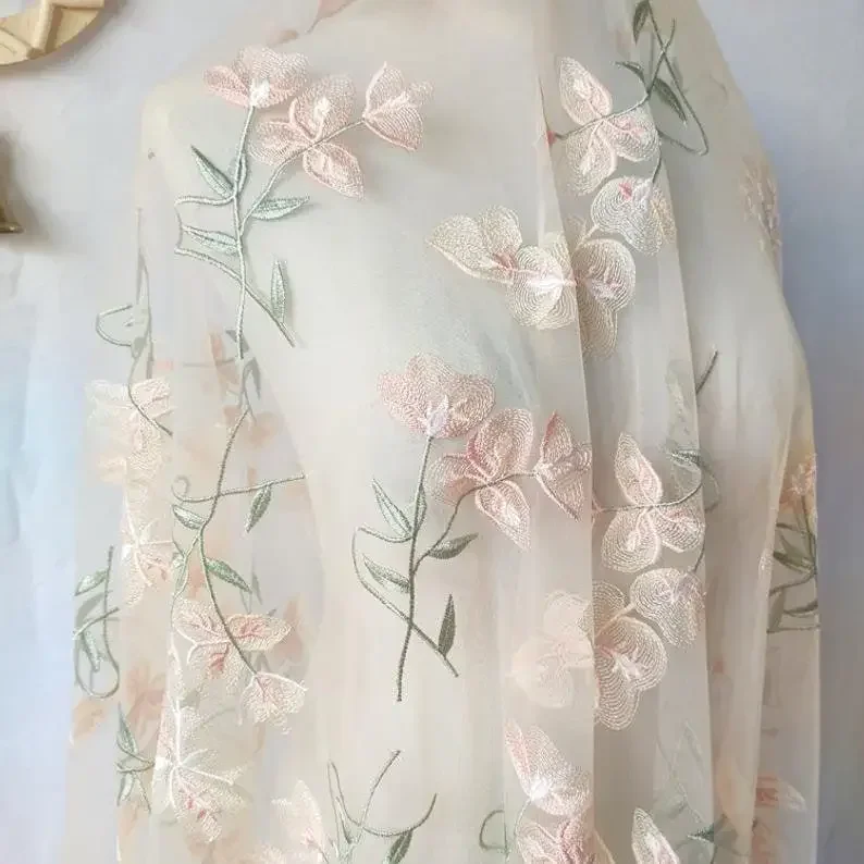 Beautiful Flower Lace fabric A - đánh giá và giá Embroidery Veil