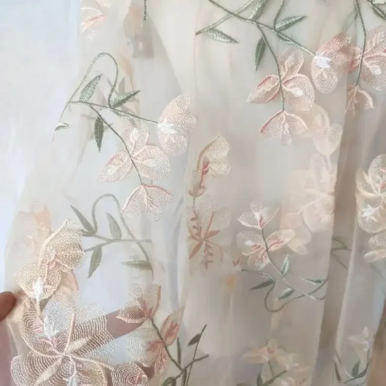 Beautiful Flower Lace fabric A - đánh giá và giá Embroidery Veil