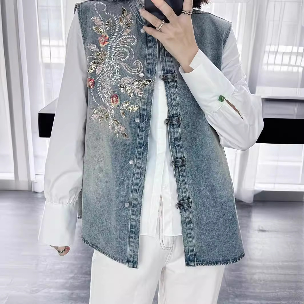 Denim Coats Women Vests Coat R - đánh giá và giá Embroidery Jacket Jeans