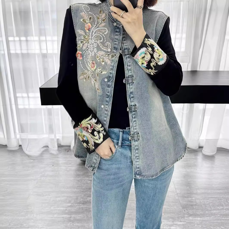 Denim Coats Women Vests Coat R - đánh giá và giá Embroidery Jacket Jeans