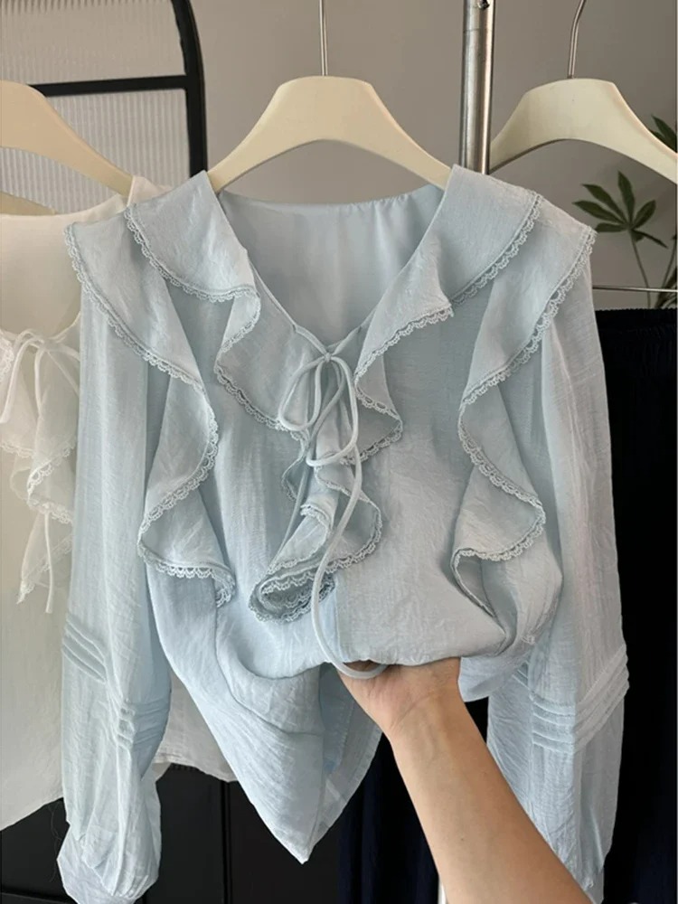 French V-Neck Chic Long Sleeve - đánh giá và giá Embroidery A
