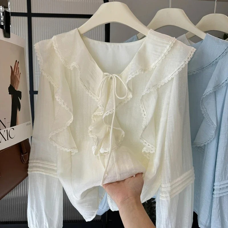 French V-Neck Chic Long Sleeve - đánh giá và giá Embroidery A