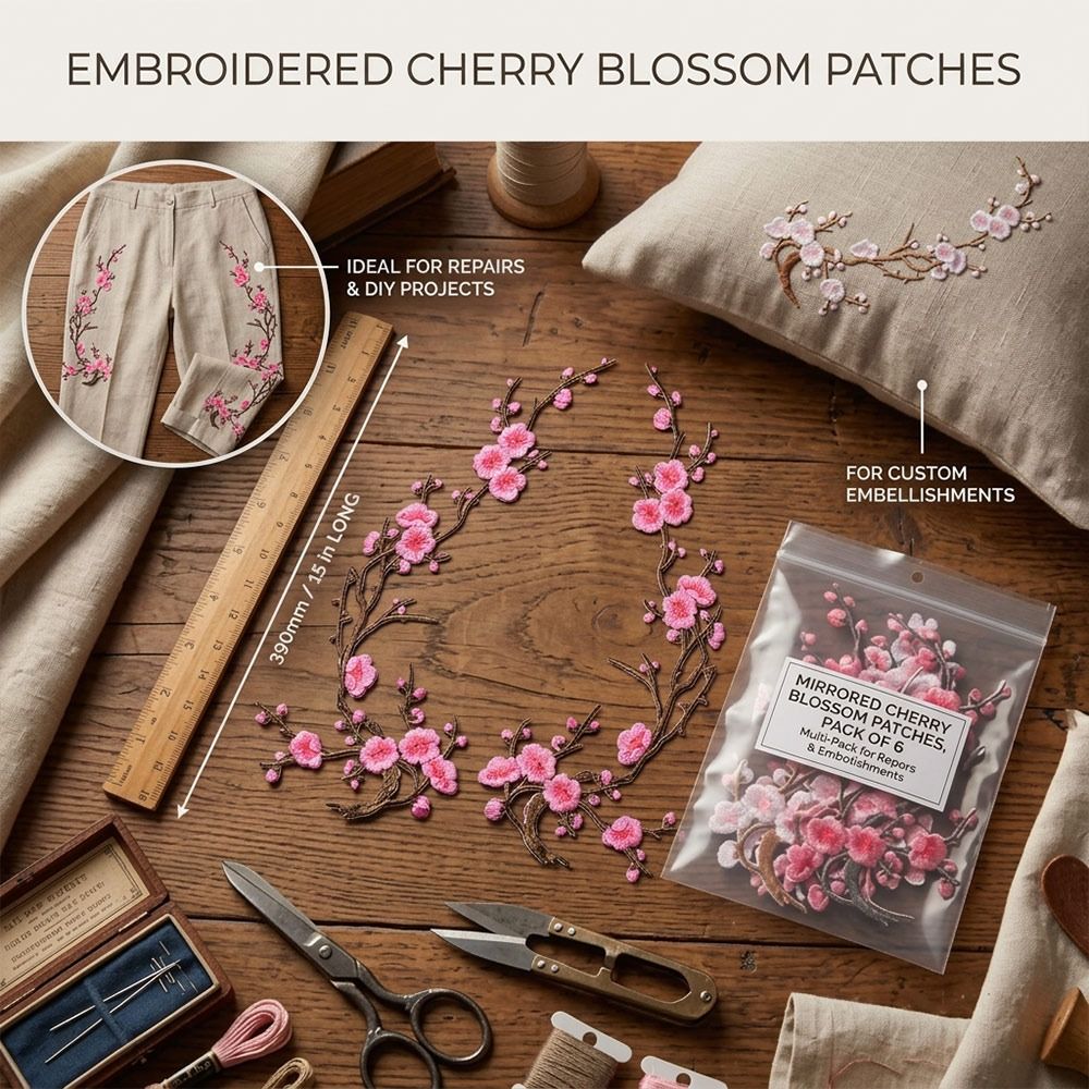 DIY Cherry Blossom Iron On Pat - đánh giá và giá Embroidery Patch