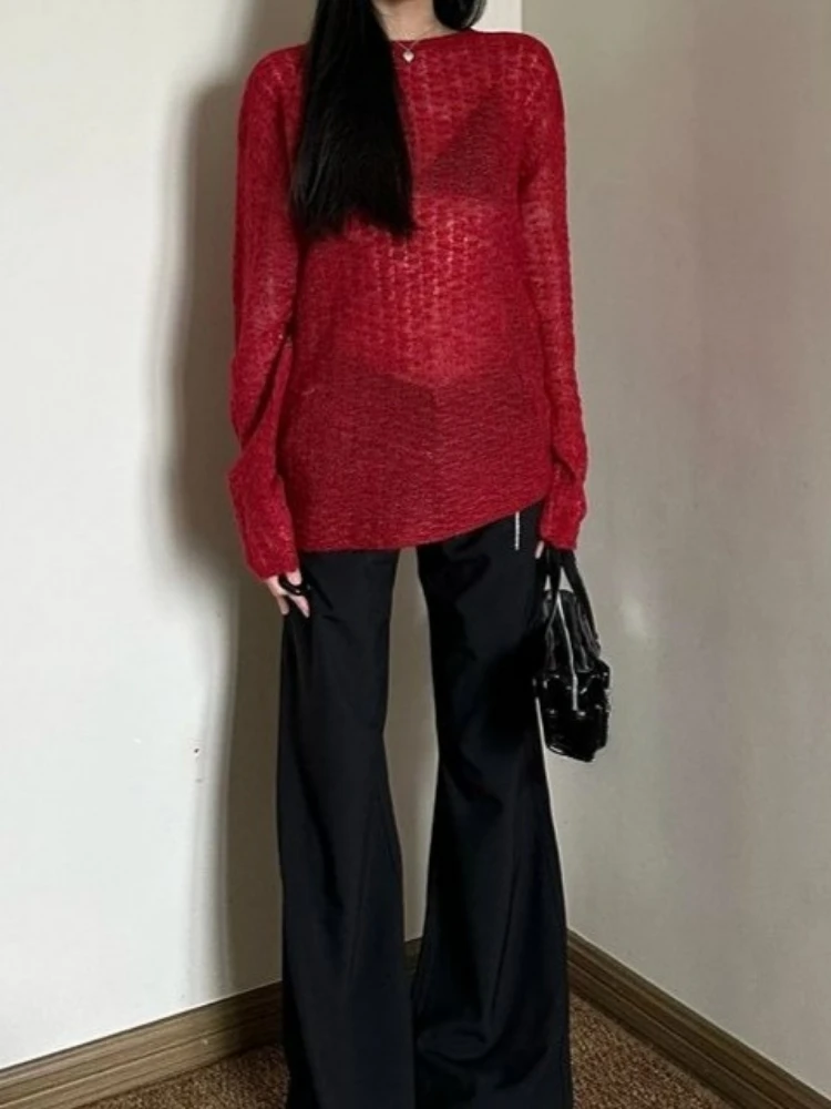 Y2K See-Through Knitted Women' - đánh giá và giá Embroidery A