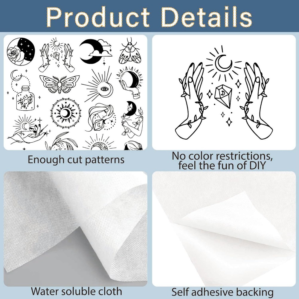 51Pcs Boho Moon Sun Water Solu - đánh giá và giá Embroidery Ideas